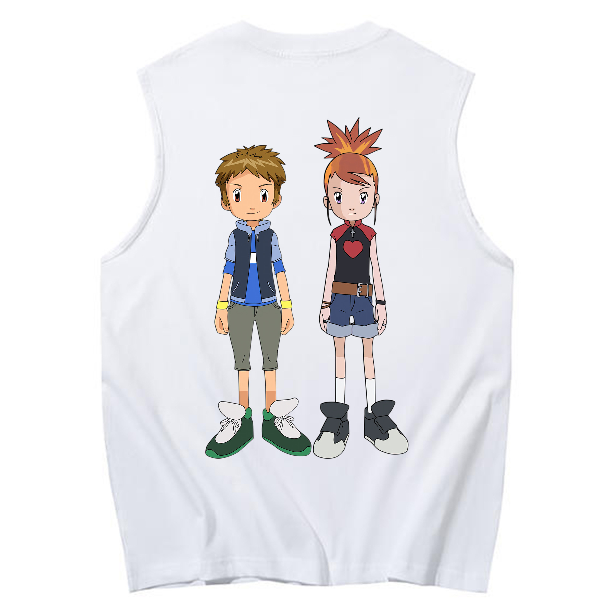 （画像用） Digimon デジタルモンスター/デジモン コットン100％タンクトップ（背面プリント）