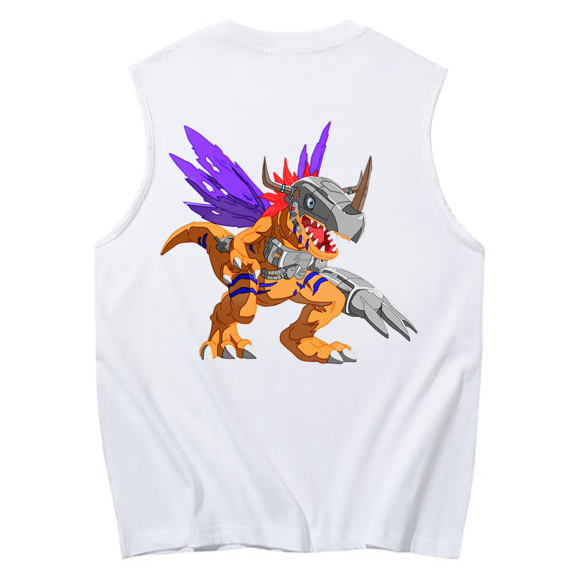 （画像用） Digimon デジタルモンスター/デジモン コットン100％タンクトップ（背面プリント）