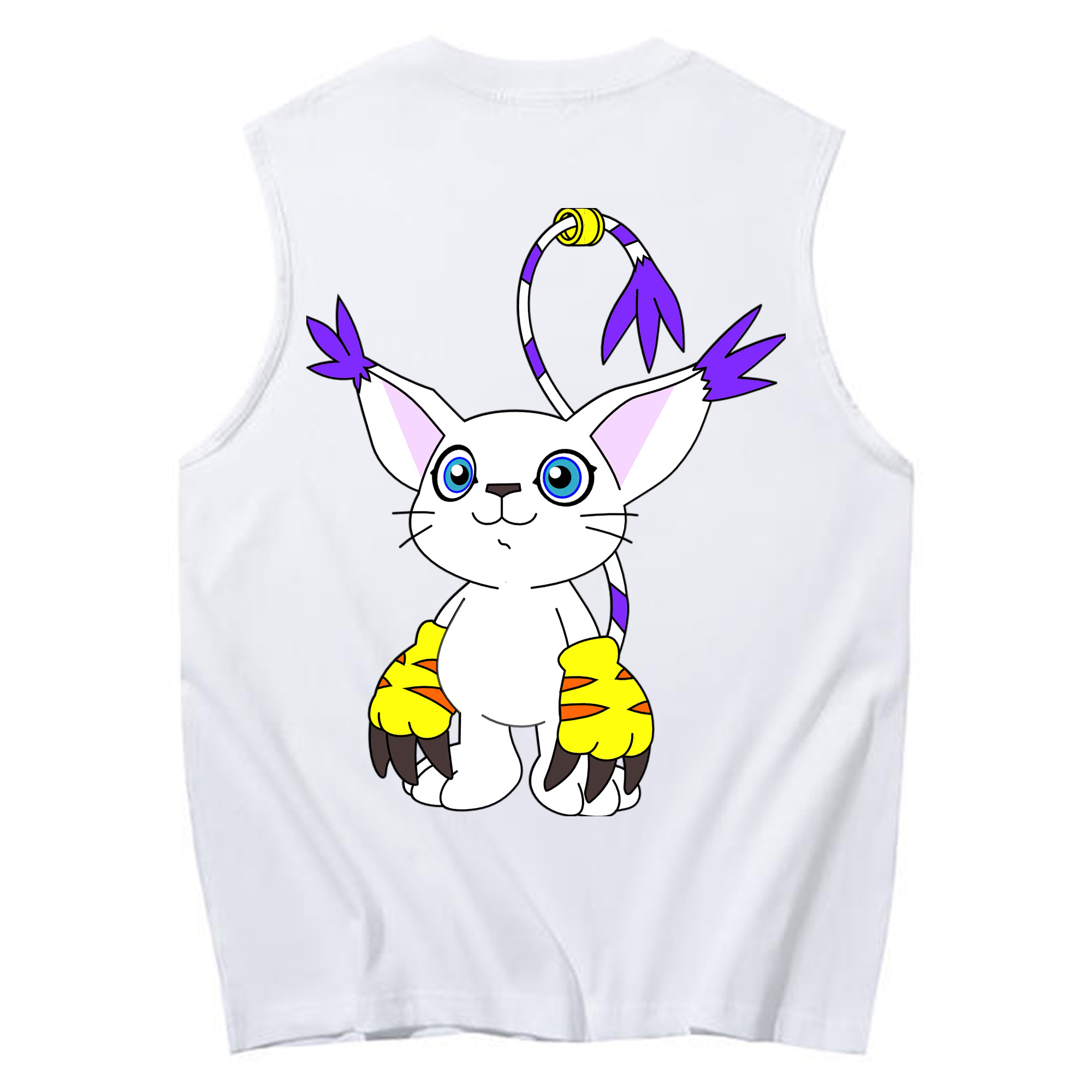 （画像用） Digimon デジタルモンスター/デジモン コットン100％タンクトップ（背面プリント）