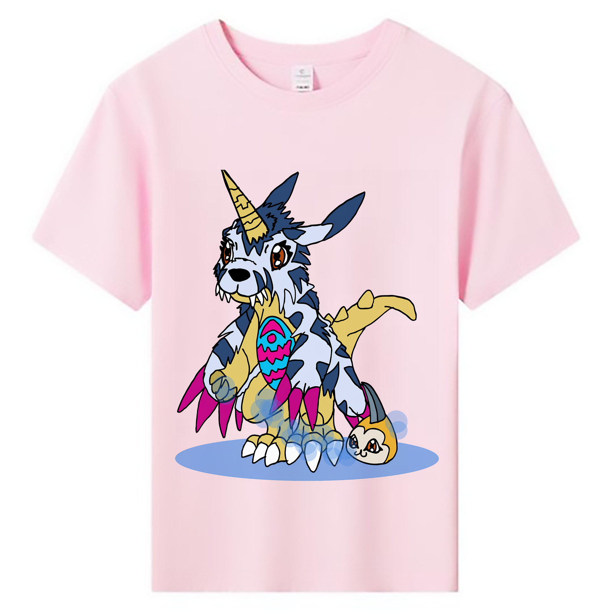 （画像用） Digimon デジタルモンスター/デジモン 綿100％キッズTシャツ（フロントプリント）