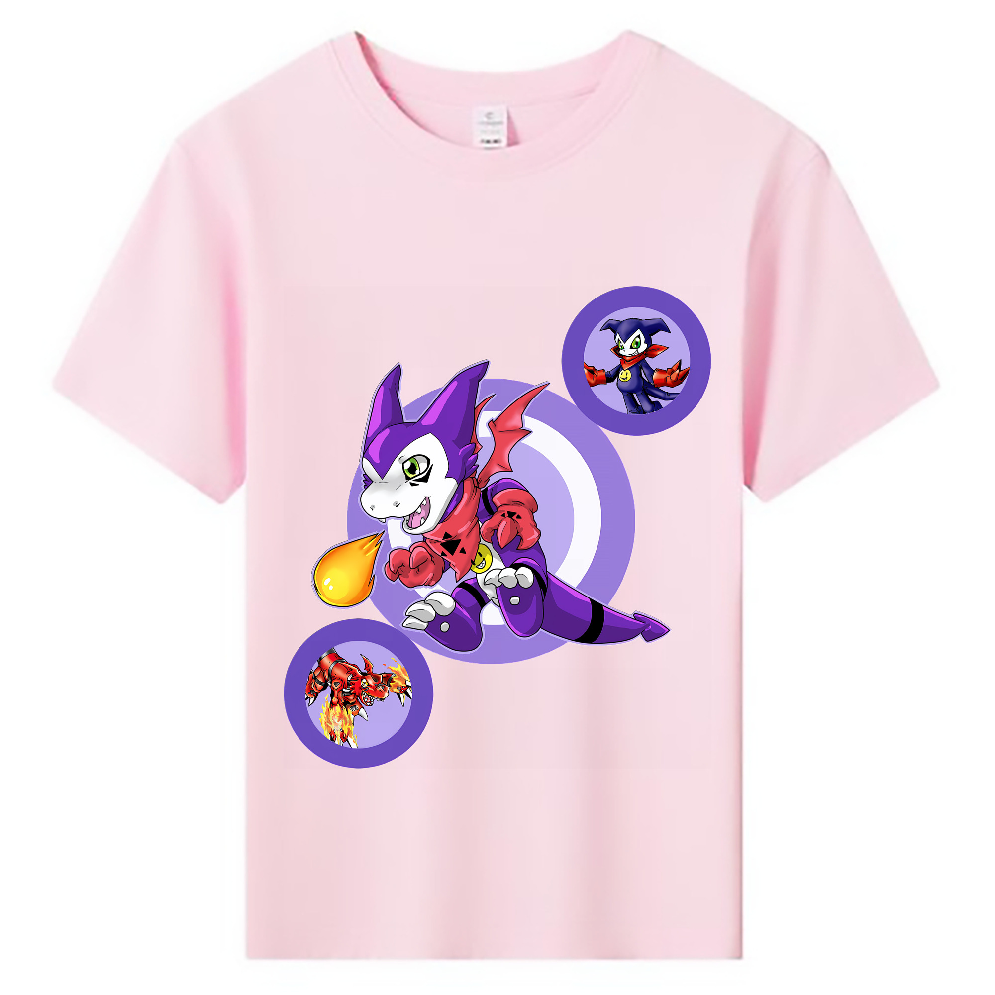 （画像用） Digimon デジタルモンスター/デジモン 綿100％キッズTシャツ（フロントプリント）