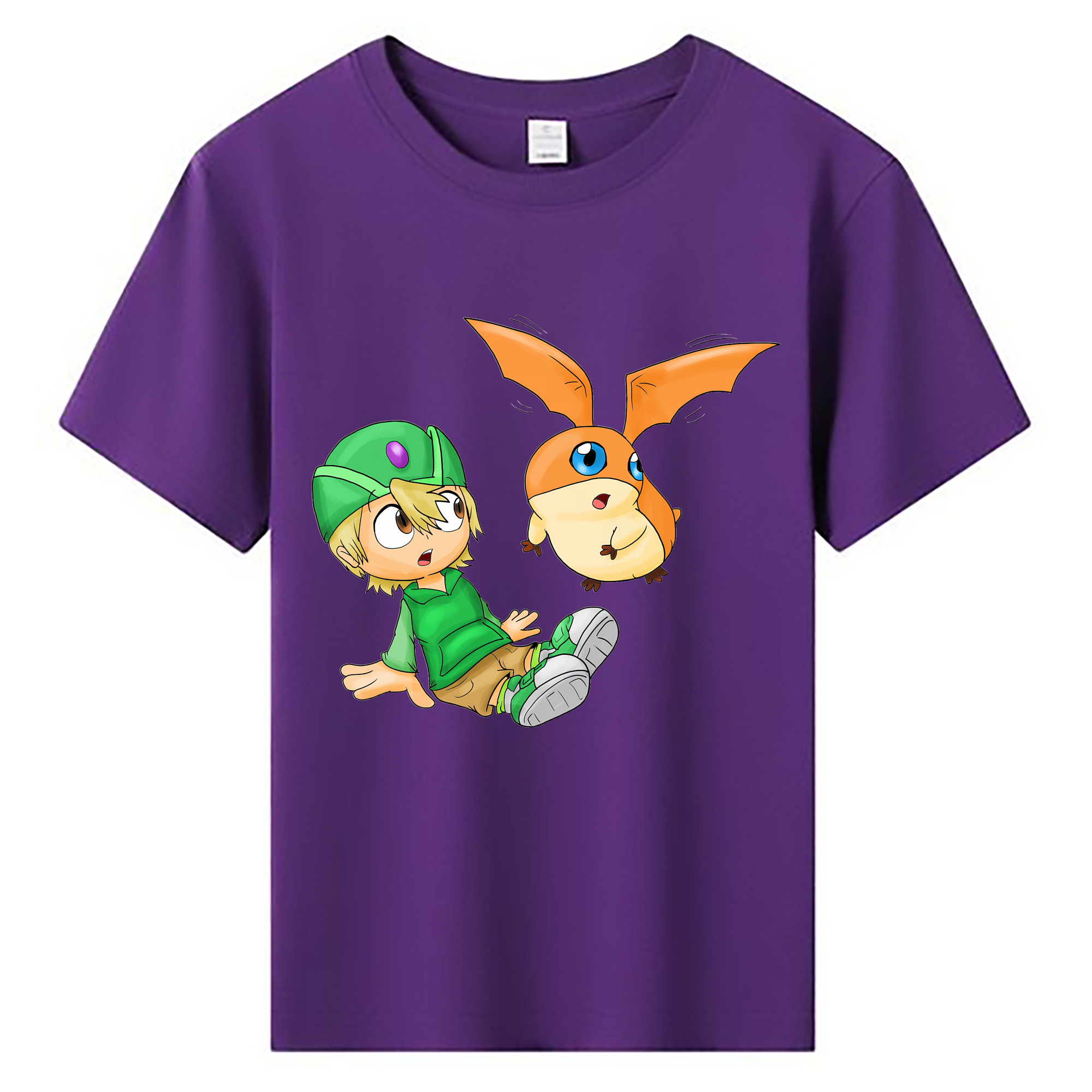 （画像用） Digimon デジタルモンスター/デジモン 綿100％キッズTシャツ（フロントプリント）