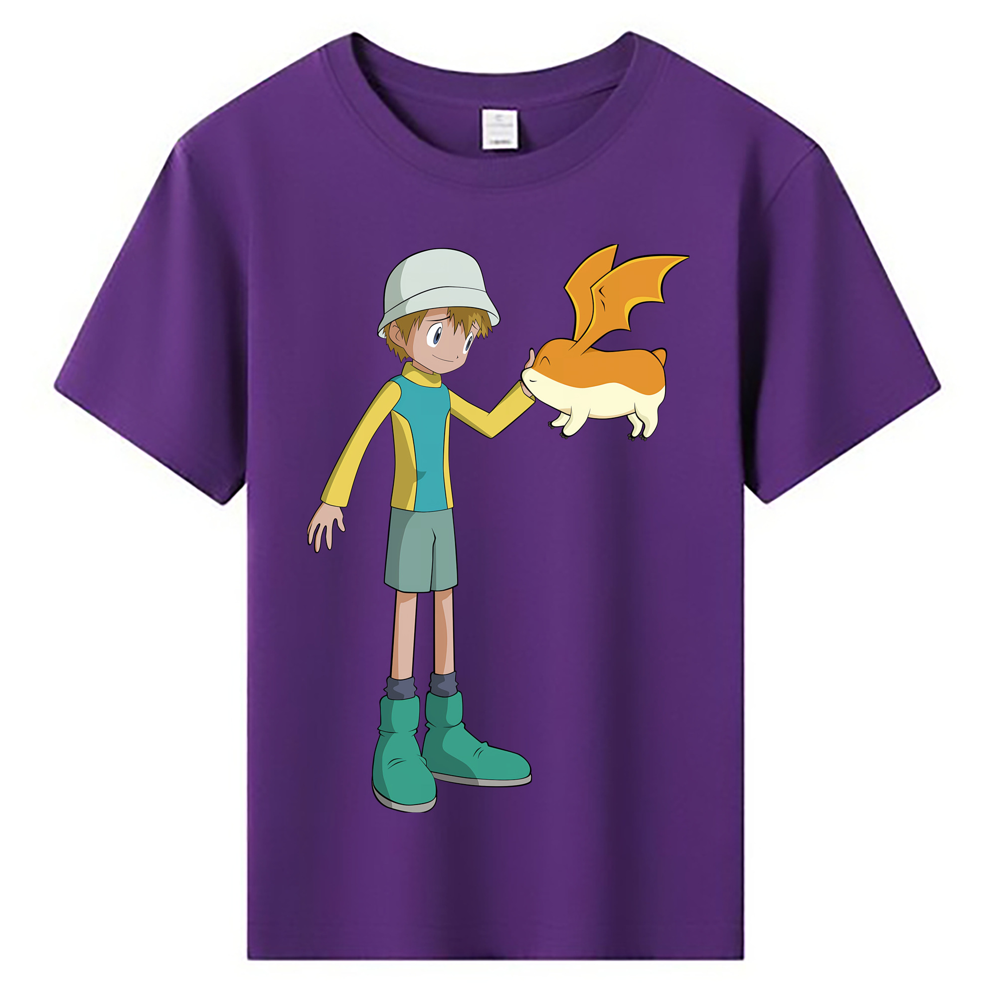（画像用） Digimon デジタルモンスター/デジモン 綿100％キッズTシャツ（フロントプリント）