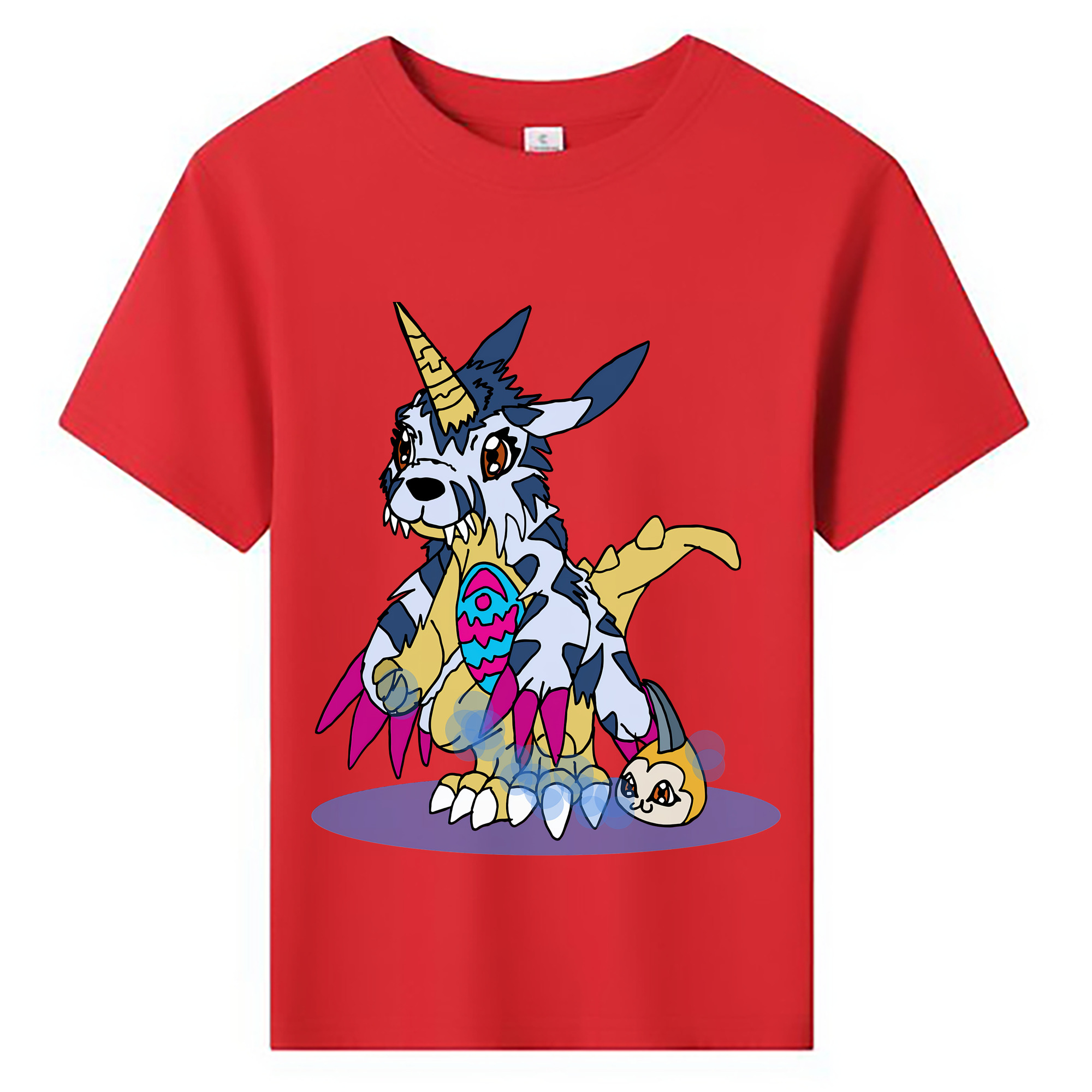 （画像用） Digimon デジタルモンスター/デジモン 綿100％キッズTシャツ（フロントプリント）
