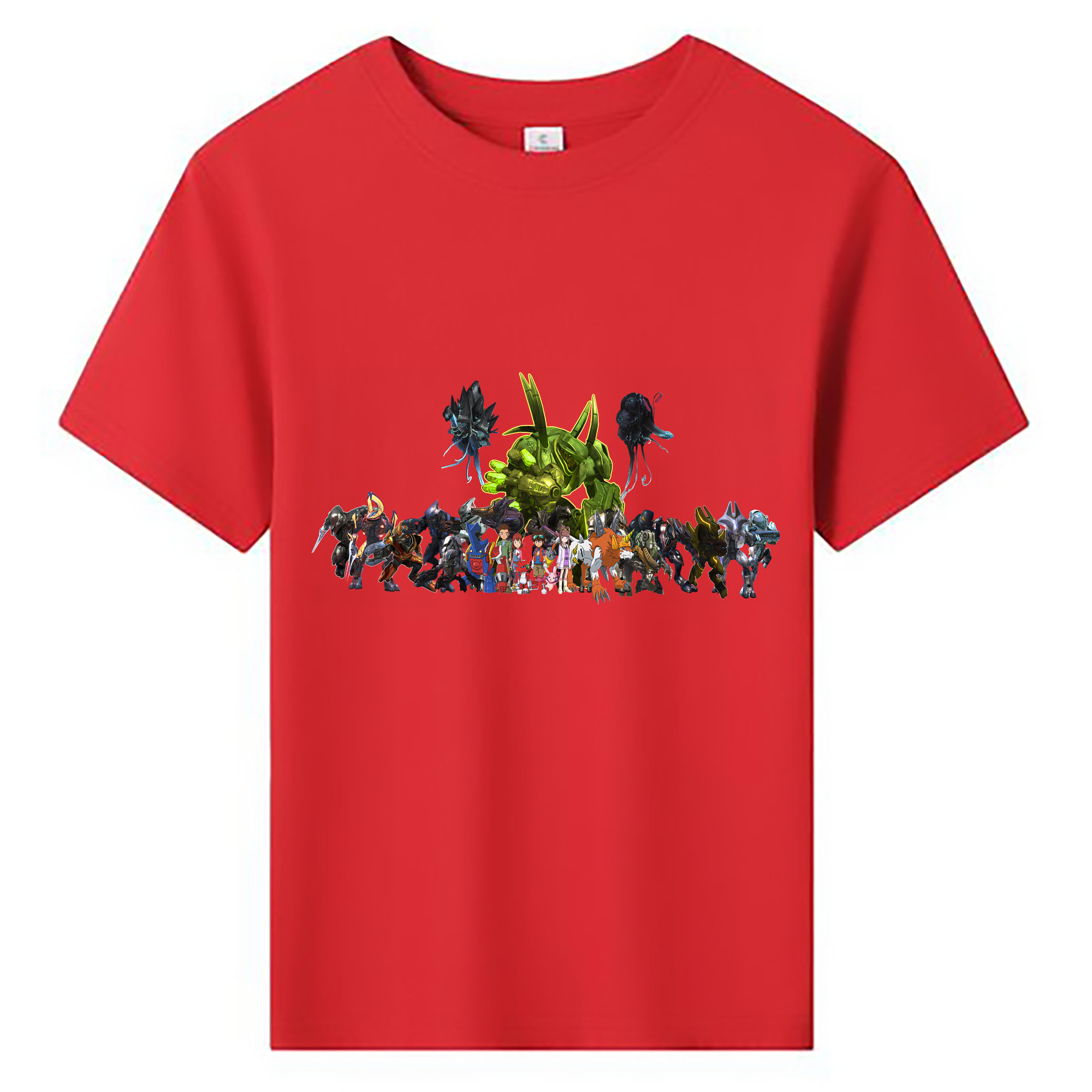 （画像用） Digimon デジタルモンスター/デジモン 綿100％キッズTシャツ（フロントプリント）
