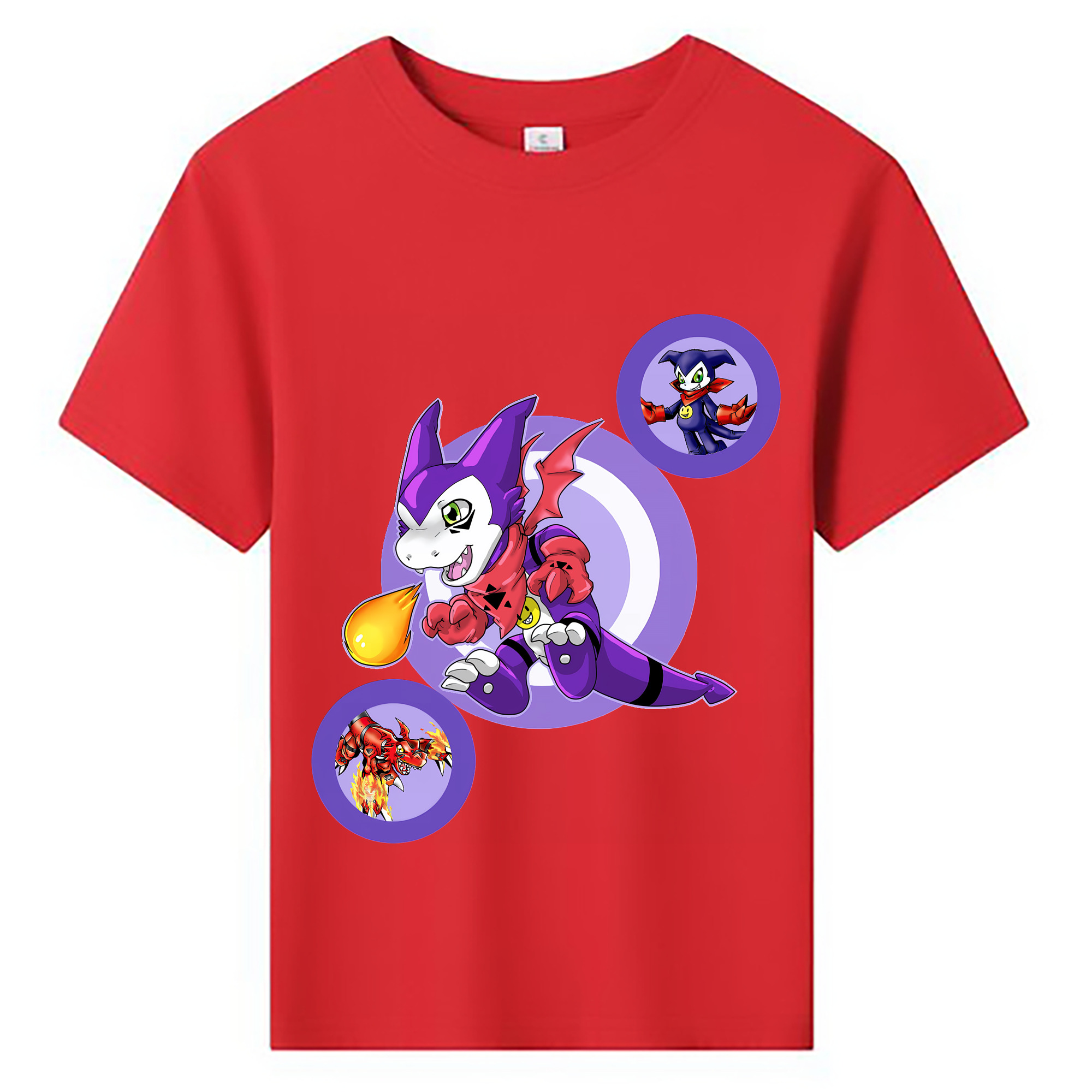 （画像用） Digimon デジタルモンスター/デジモン 綿100％キッズTシャツ（フロントプリント）