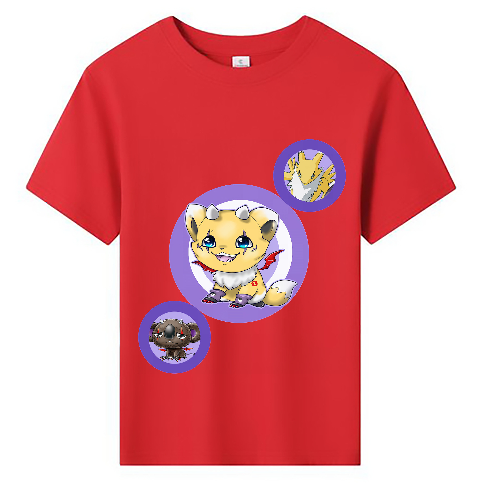 （画像用） Digimon デジタルモンスター/デジモン 綿100％キッズTシャツ（フロントプリント）