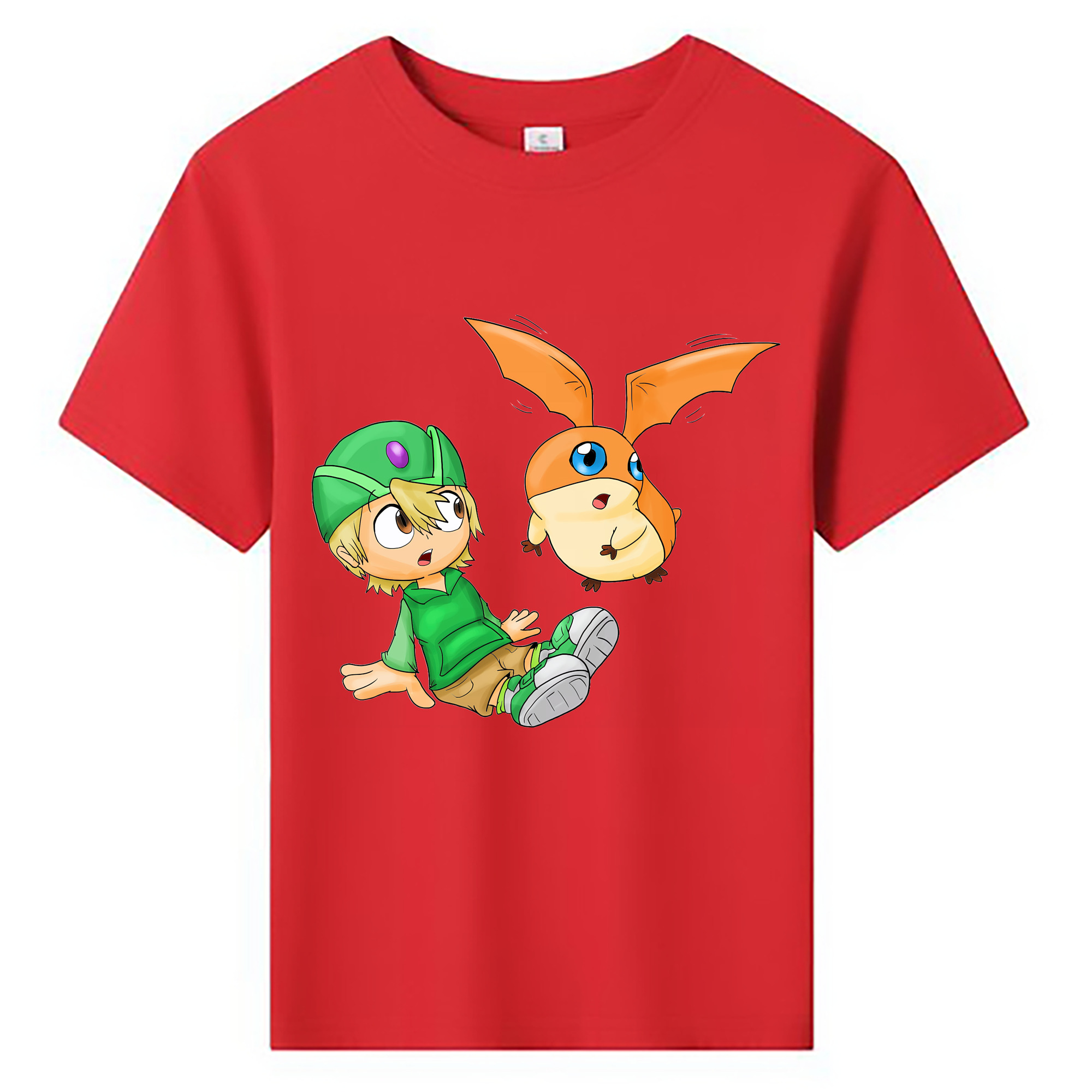 （画像用） Digimon デジタルモンスター/デジモン 綿100％キッズTシャツ（フロントプリント）