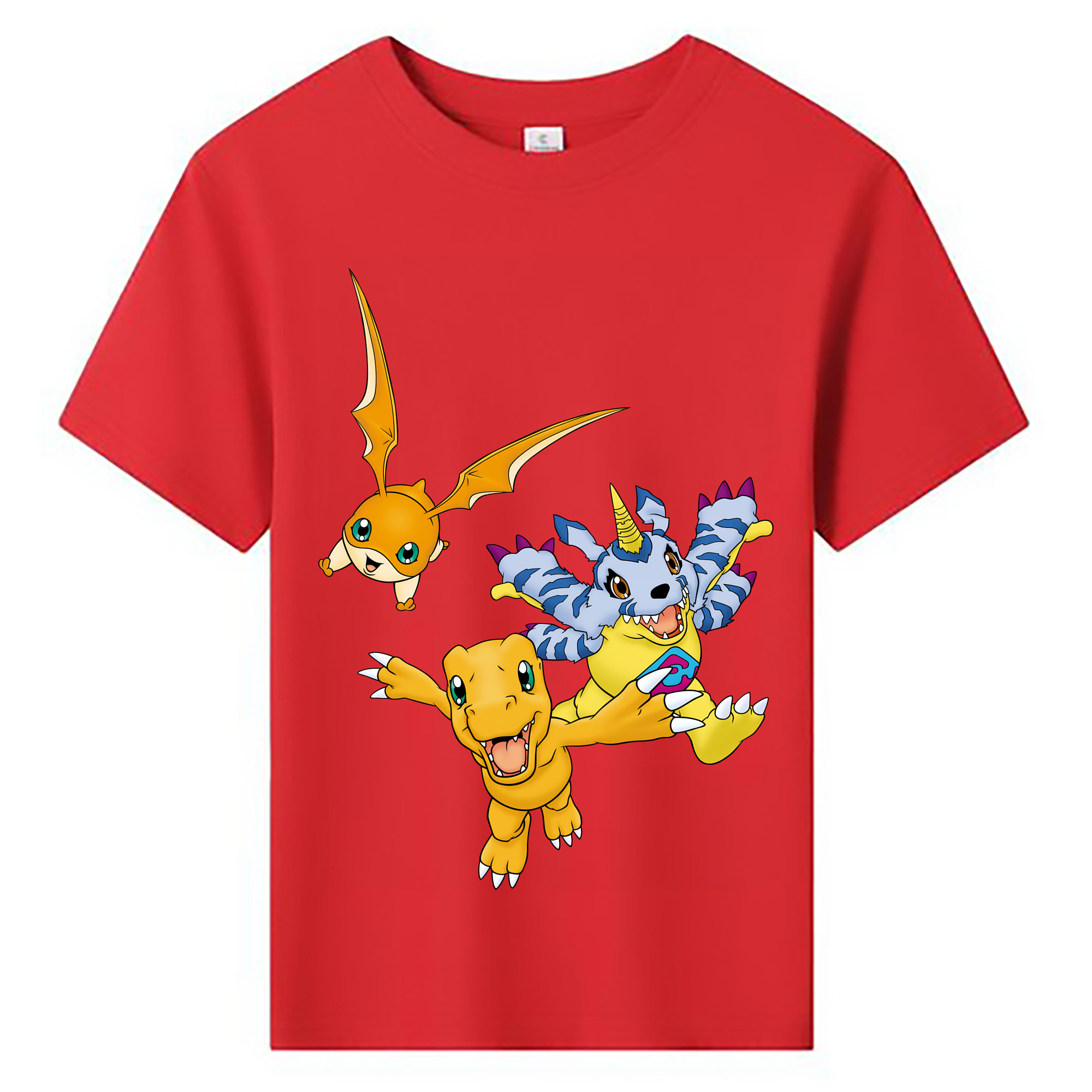 （画像用） Digimon デジタルモンスター/デジモン 綿100％キッズTシャツ（フロントプリント）