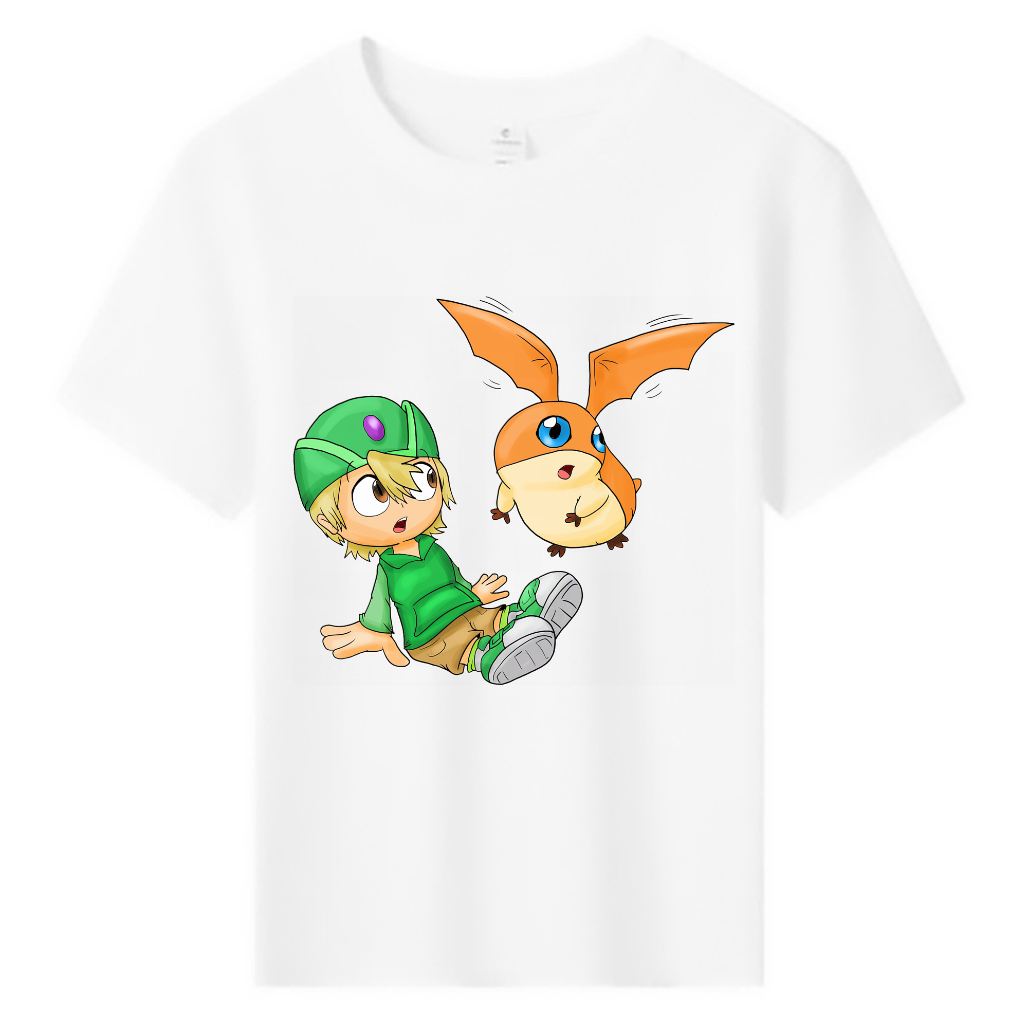 （画像用） Digimon デジタルモンスター/デジモン 綿100％キッズTシャツ（フロントプリント）