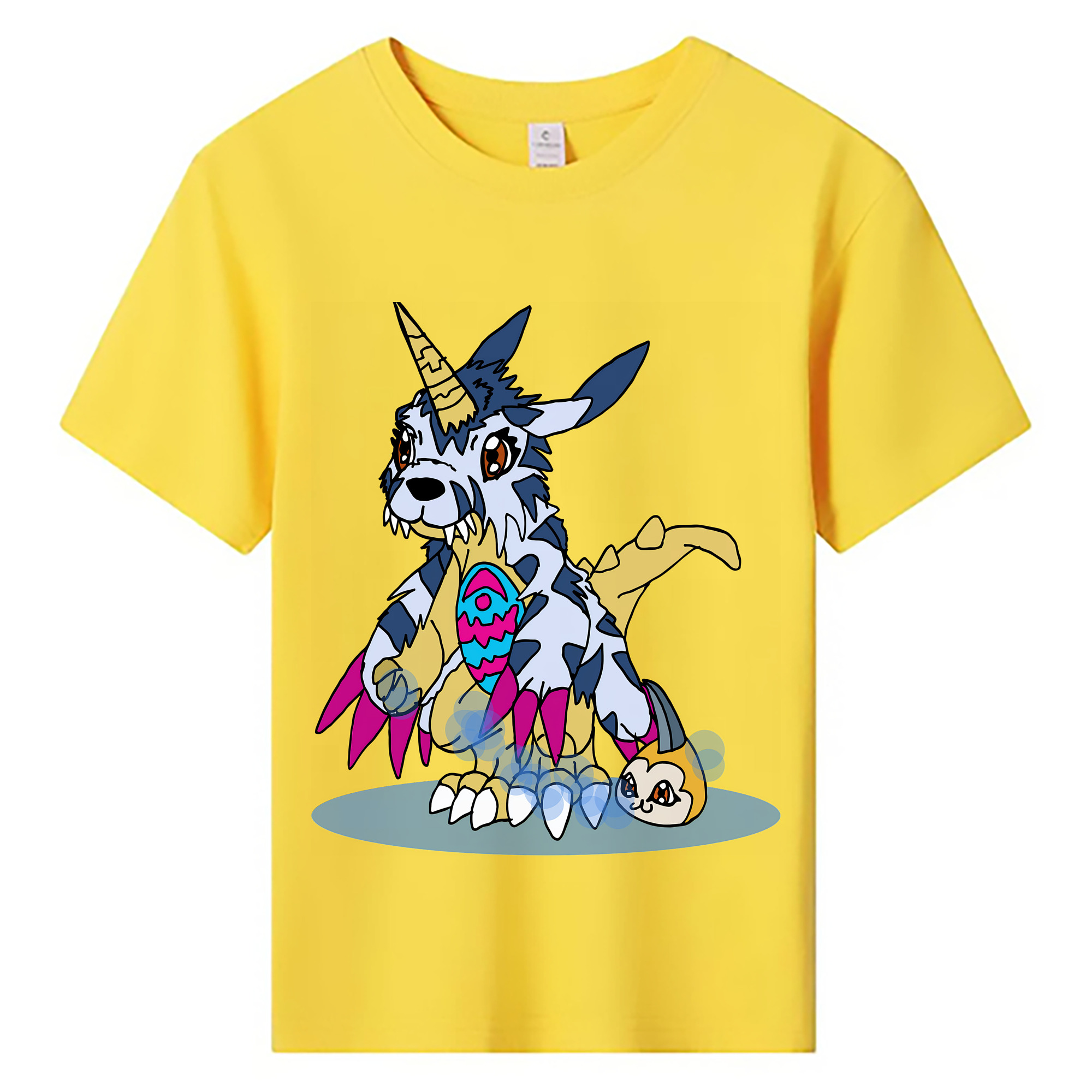 （画像用） Digimon デジタルモンスター/デジモン 綿100％キッズTシャツ（フロントプリント）