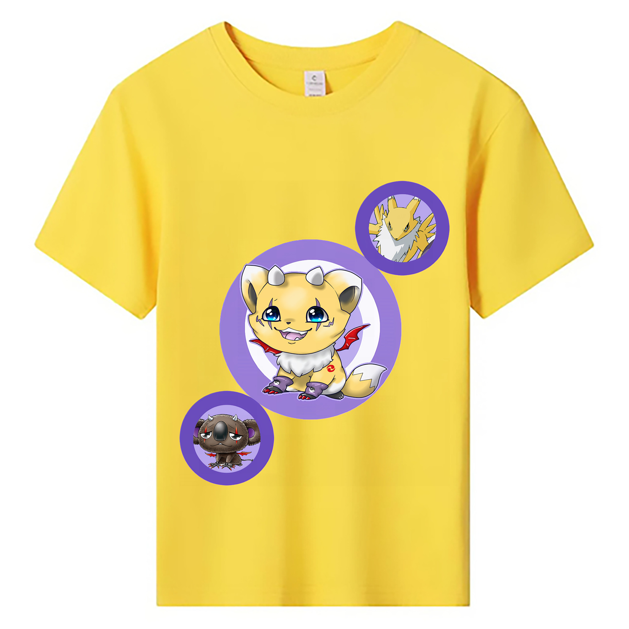 （画像用） Digimon デジタルモンスター/デジモン 綿100％キッズTシャツ（フロントプリント）