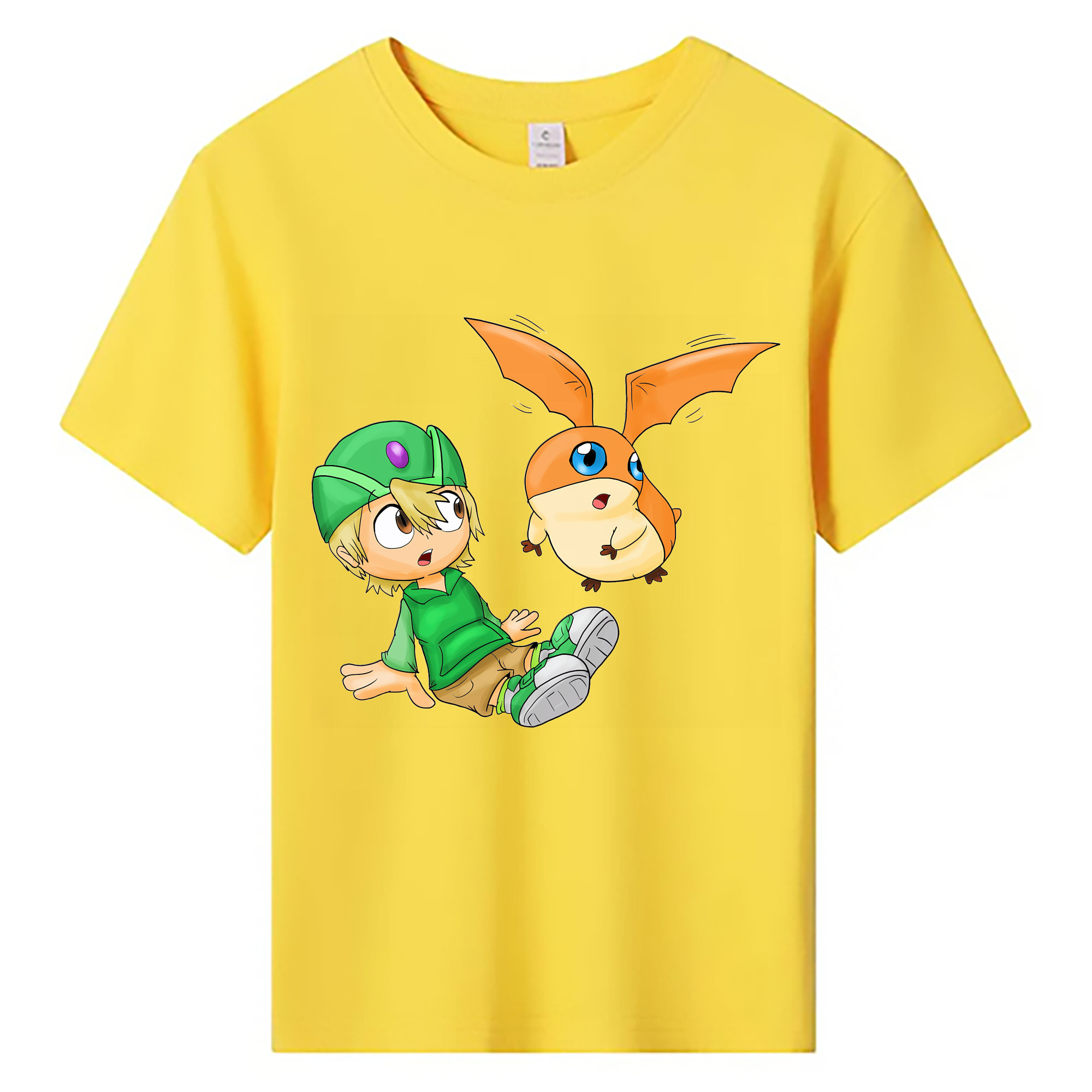 （画像用） Digimon デジタルモンスター/デジモン 綿100％キッズTシャツ（フロントプリント）