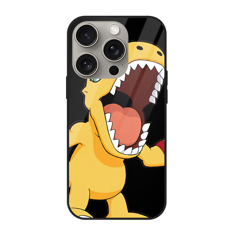 （画像用） Digimon デジタルモンスター/デジモン 【iPhone15Pro対応】スマホケース 耐衝撃＆黄変防止 背面ガラス