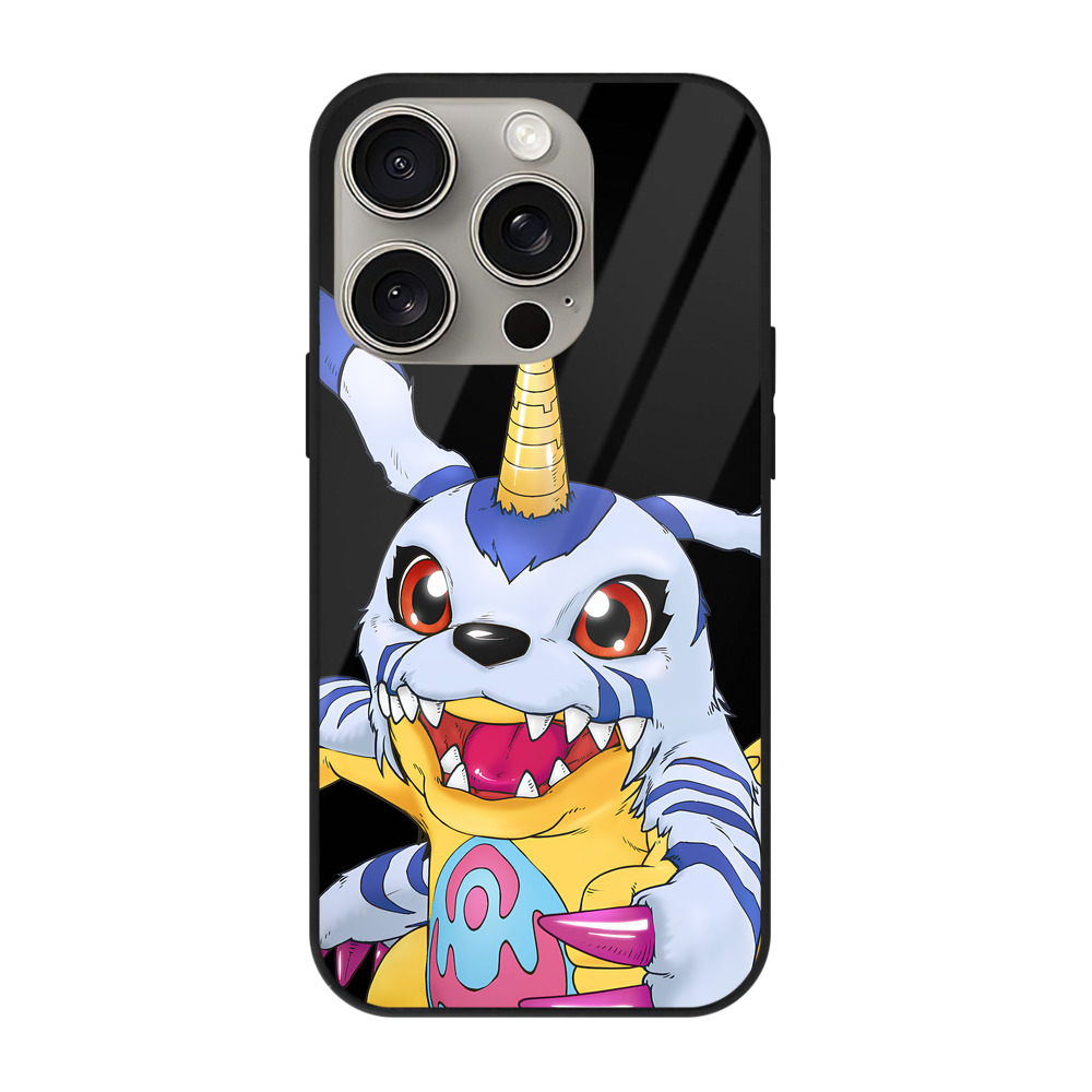 （画像用） Digimon デジタルモンスター/デジモン 【iPhone15Pro対応】スマホケース 耐衝撃＆黄変防止 背面ガラス