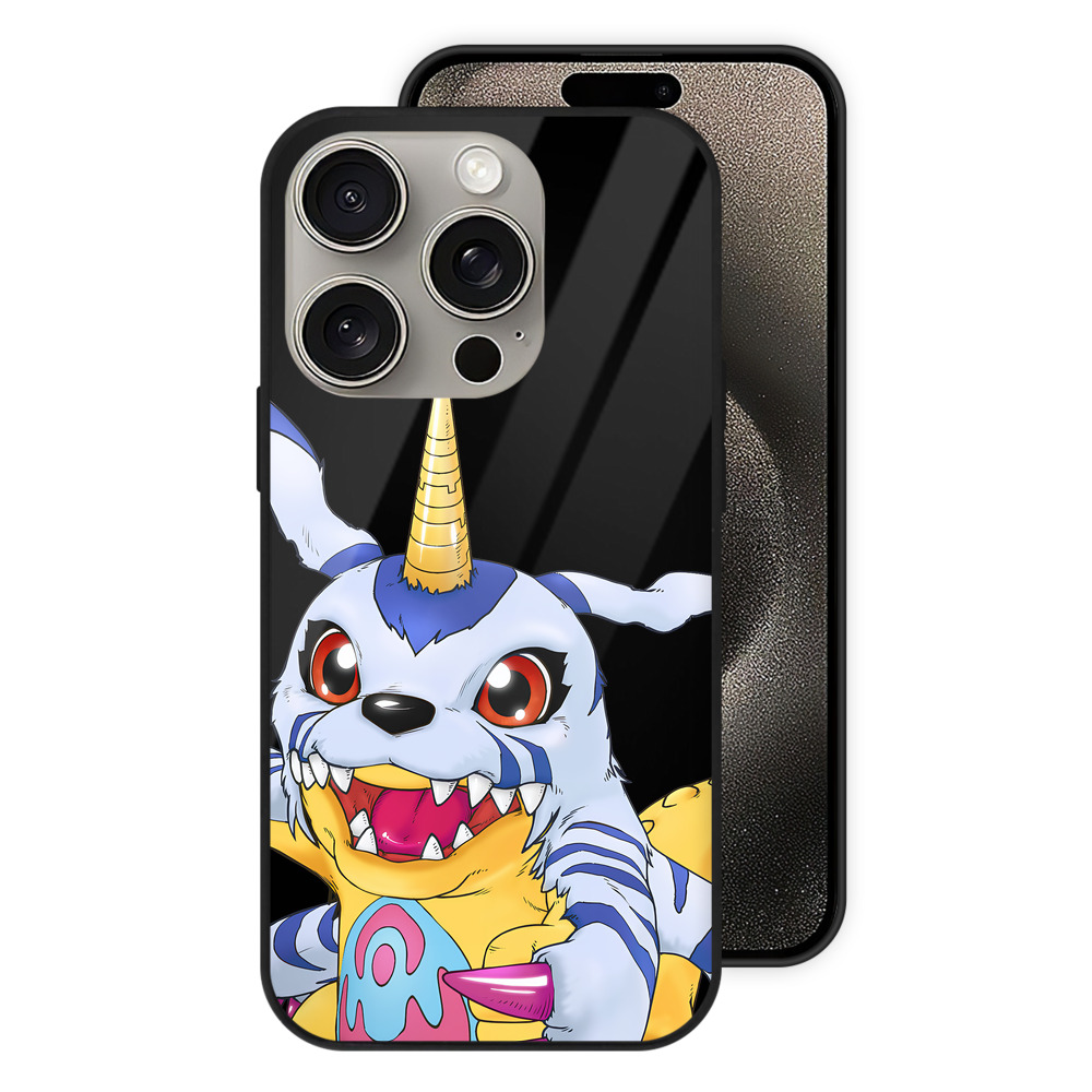 （画像用） Digimon デジタルモンスター/デジモン 【iPhone15Pro対応】スマホケース 耐衝撃＆黄変防止 背面ガラス