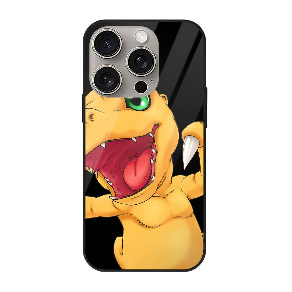 （画像用） Digimon デジタルモンスター/デジモン 【iPhone15Pro対応】スマホケース 耐衝撃＆黄変防止 背面ガラス