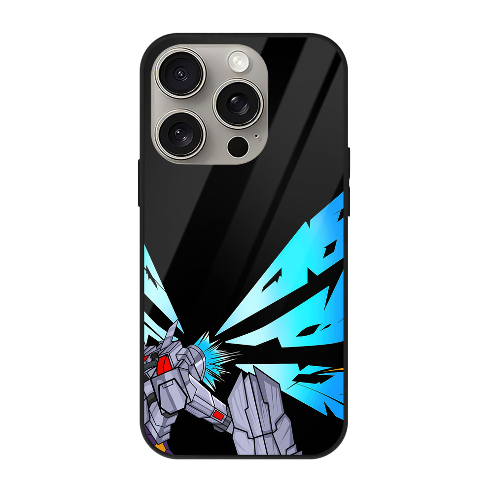（画像用） Digimon デジタルモンスター/デジモン 【iPhone15Pro対応】スマホケース 耐衝撃＆黄変防止 背面ガラス