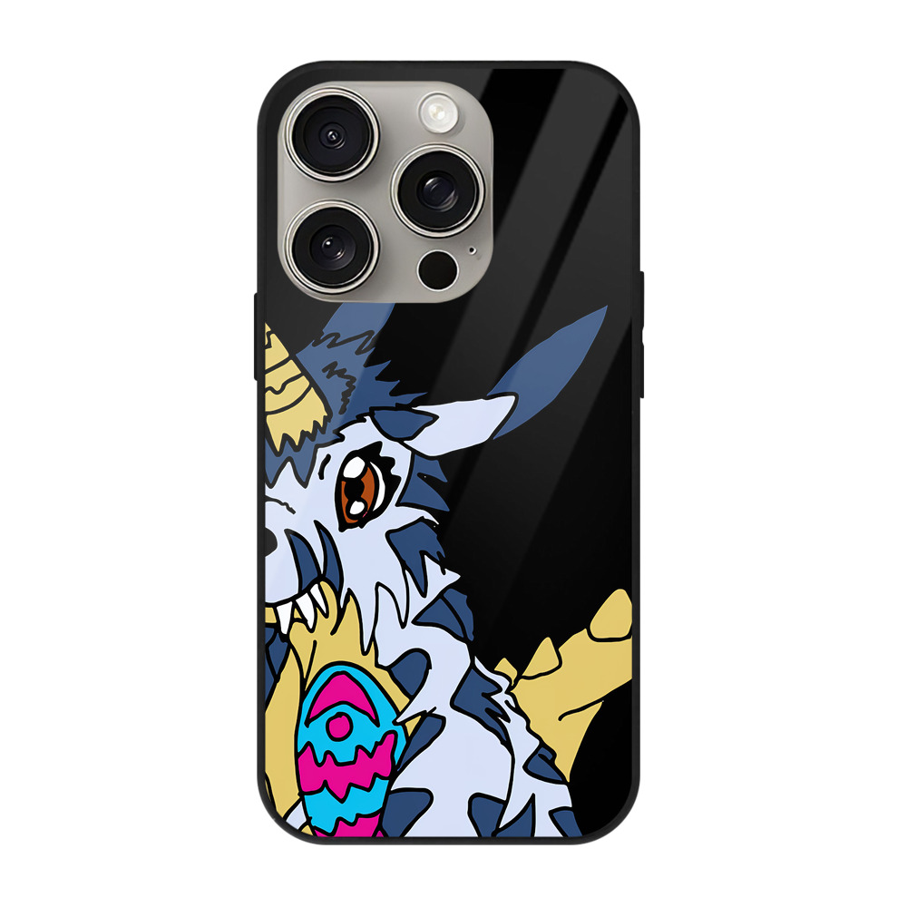 （画像用） Digimon デジタルモンスター/デジモン 【iPhone15Pro対応】スマホケース 耐衝撃＆黄変防止 背面ガラス
