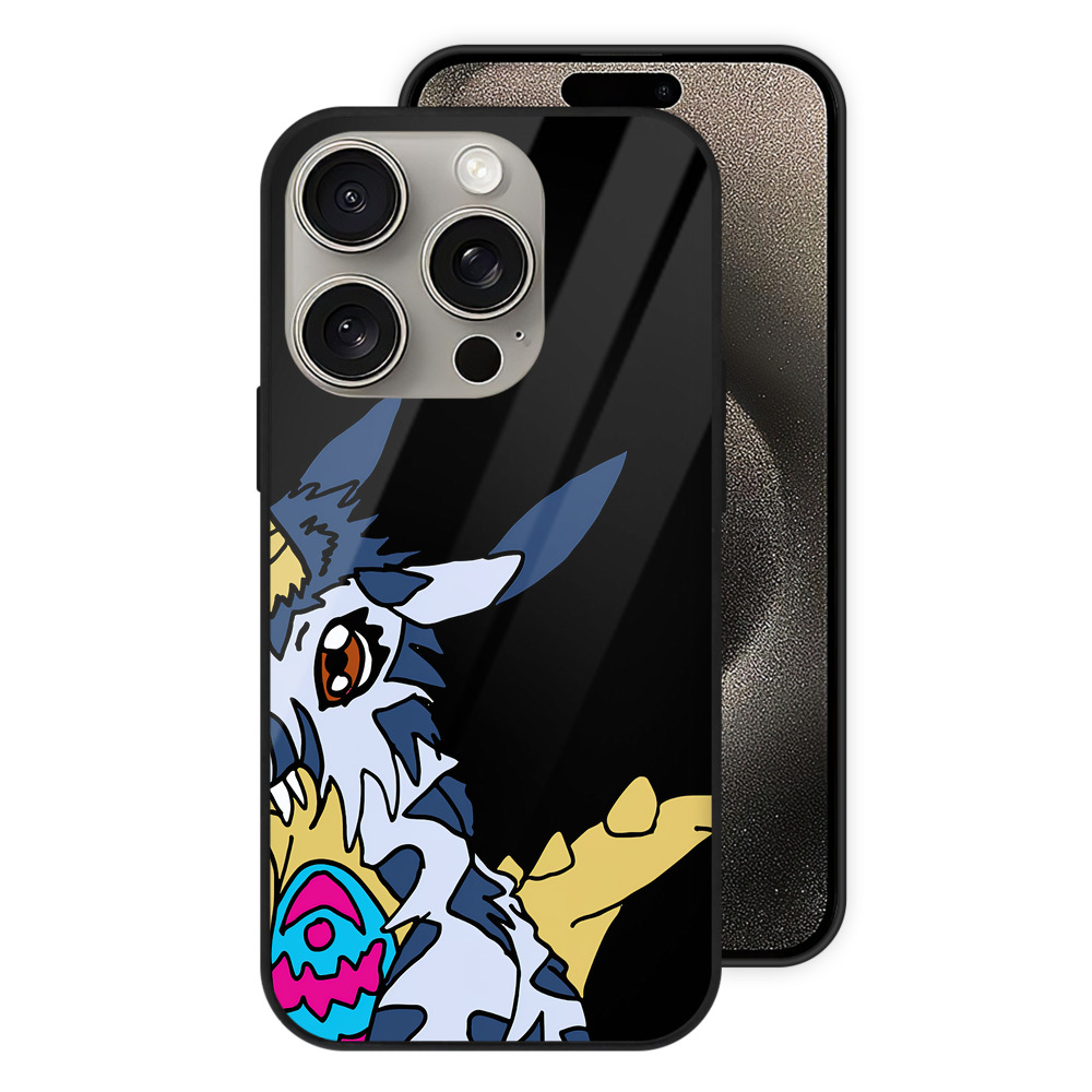 （画像用） Digimon デジタルモンスター/デジモン 【iPhone15Pro対応】スマホケース 耐衝撃＆黄変防止 背面ガラス