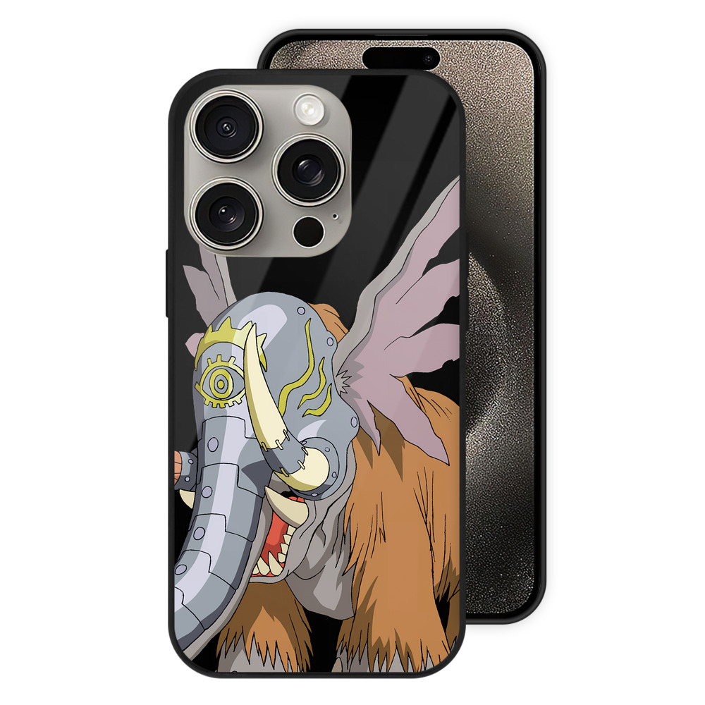 （画像用） Digimon デジタルモンスター/デジモン 【iPhone15Pro対応】スマホケース 耐衝撃＆黄変防止 背面ガラス