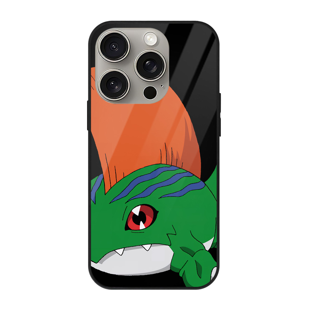 （画像用） Digimon デジタルモンスター/デジモン 【iPhone15Pro対応】スマホケース 耐衝撃＆黄変防止 背面ガラス