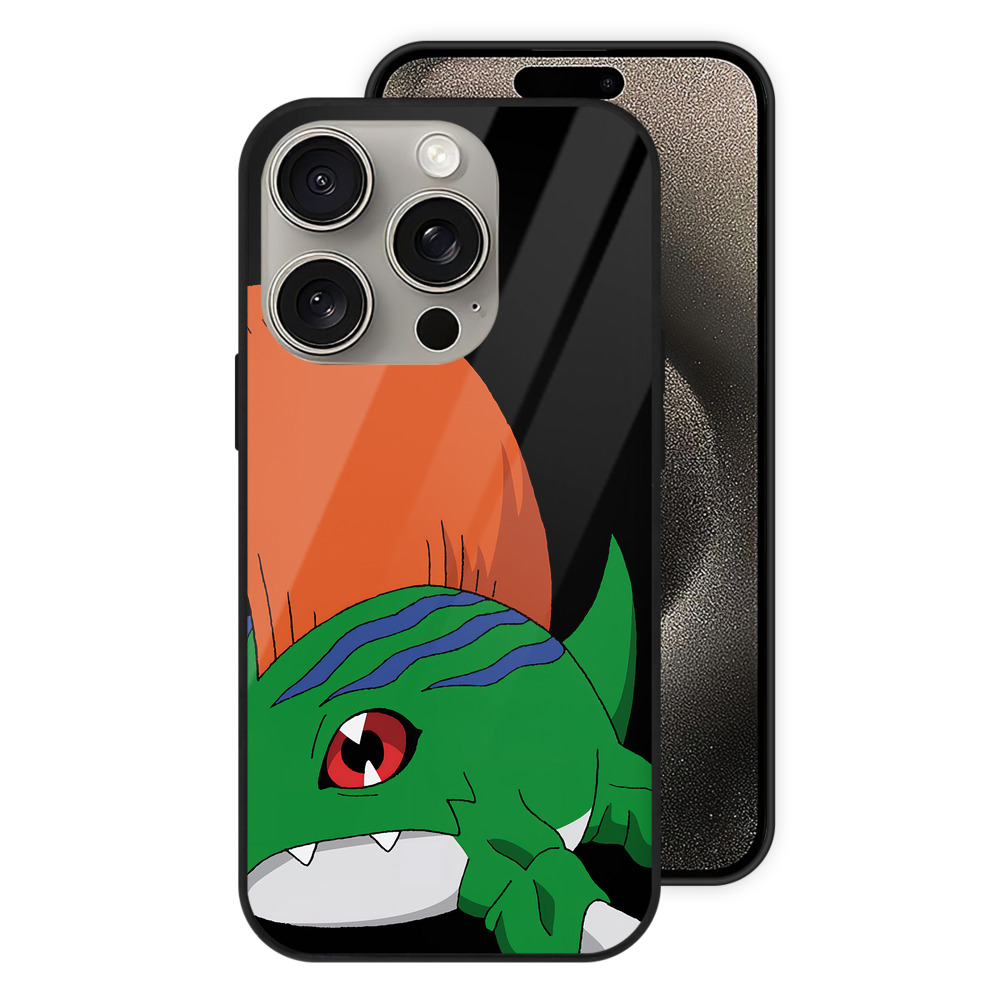 （画像用） Digimon デジタルモンスター/デジモン 【iPhone15Pro対応】スマホケース 耐衝撃＆黄変防止 背面ガラス