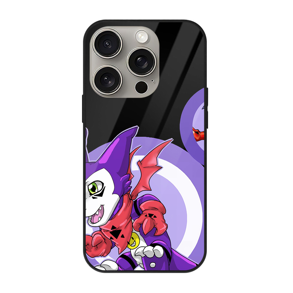 （画像用） Digimon デジタルモンスター/デジモン 【iPhone15Pro対応】スマホケース 耐衝撃＆黄変防止 背面ガラス