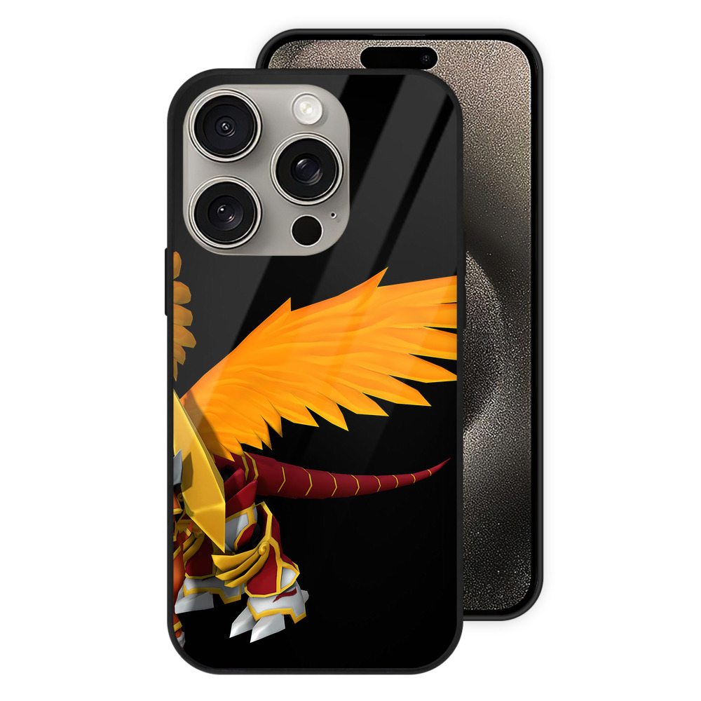 （画像用） Digimon デジタルモンスター/デジモン 【iPhone15Pro対応】スマホケース 耐衝撃＆黄変防止 背面ガラス