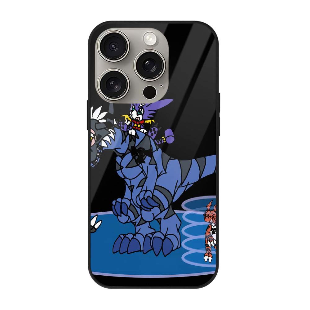 （画像用） Digimon デジタルモンスター/デジモン 【iPhone15Pro対応】スマホケース 耐衝撃＆黄変防止 背面ガラス