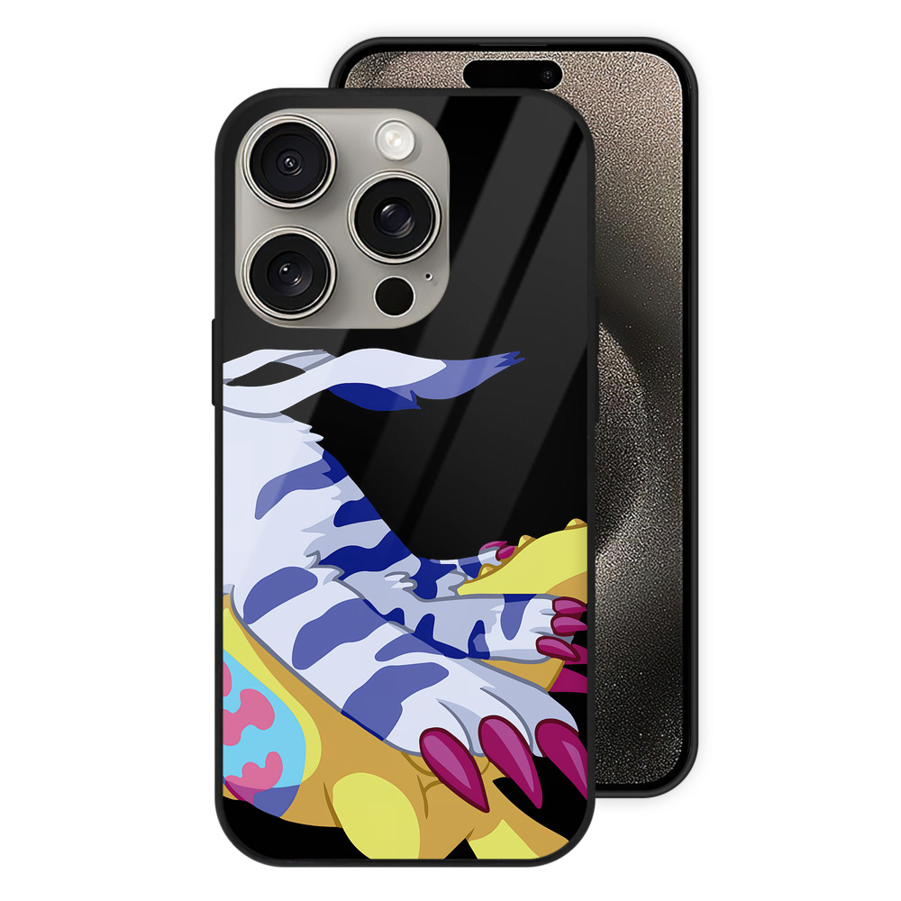（画像用） Digimon デジタルモンスター/デジモン 【iPhone15Pro対応】スマホケース 耐衝撃＆黄変防止 背面ガラス