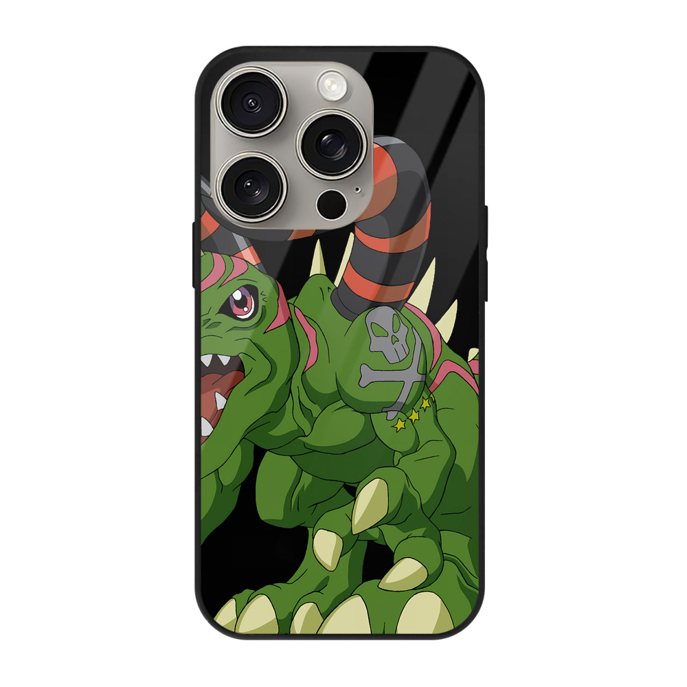 （画像用） Digimon デジタルモンスター/デジモン 【iPhone15Pro対応】スマホケース 耐衝撃＆黄変防止 背面ガラス