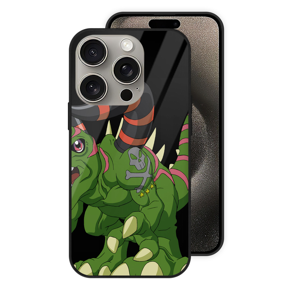 （画像用） Digimon デジタルモンスター/デジモン 【iPhone15Pro対応】スマホケース 耐衝撃＆黄変防止 背面ガラス