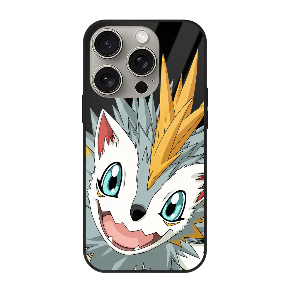 （画像用） Digimon デジタルモンスター/デジモン 【iPhone15Pro対応】スマホケース 耐衝撃＆黄変防止 背面ガラス