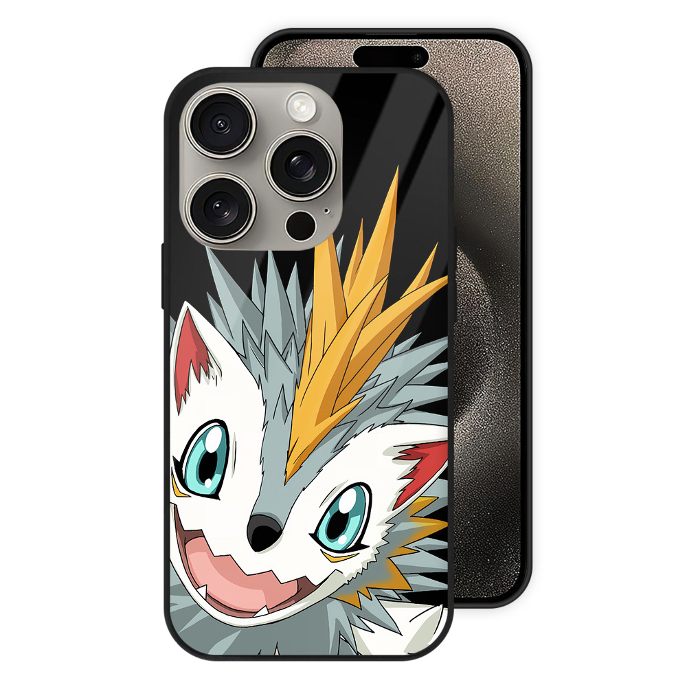 （画像用） Digimon デジタルモンスター/デジモン 【iPhone15Pro対応】スマホケース 耐衝撃＆黄変防止 背面ガラス