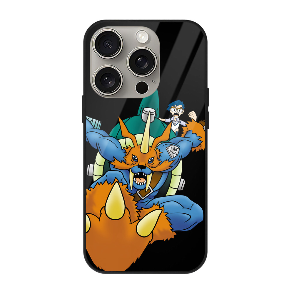 （画像用） Digimon デジタルモンスター/デジモン 【iPhone15Pro対応】スマホケース 耐衝撃＆黄変防止 背面ガラス