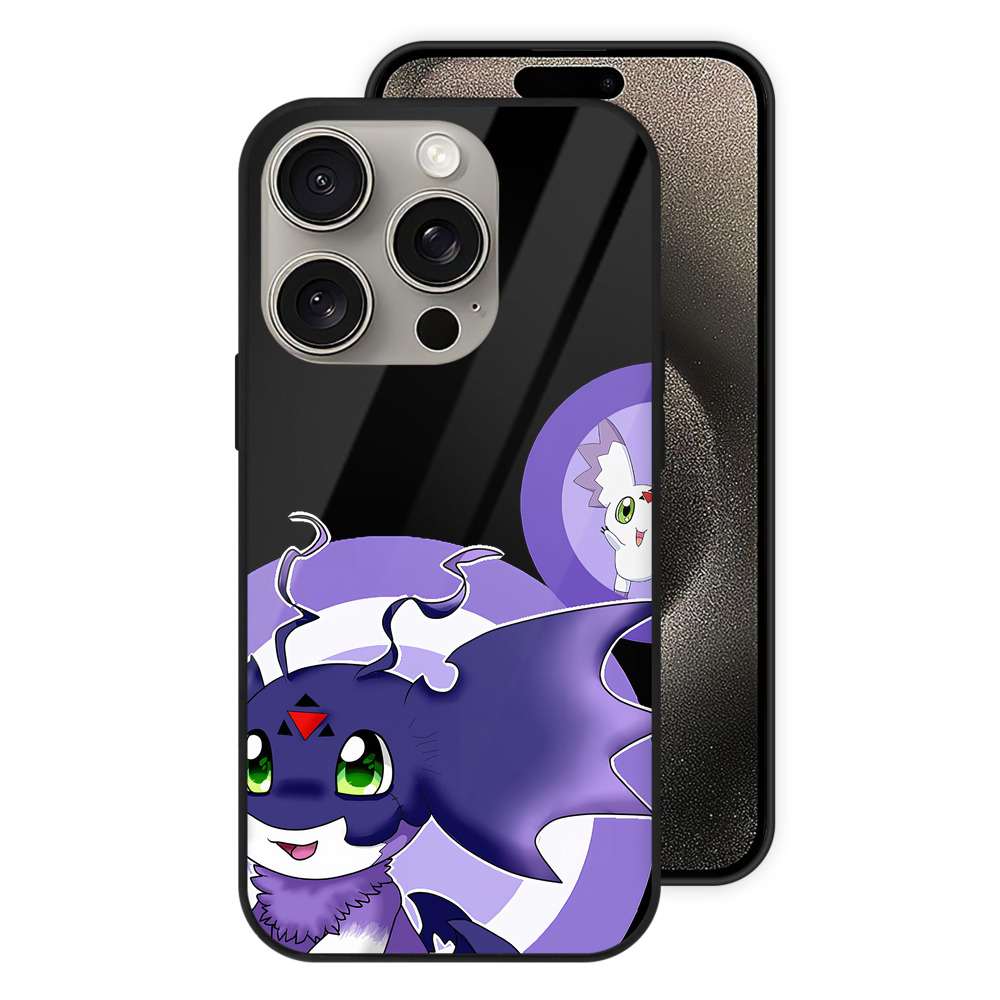 （画像用） Digimon デジタルモンスター/デジモン 【iPhone15Pro対応】スマホケース 耐衝撃＆黄変防止 背面ガラス