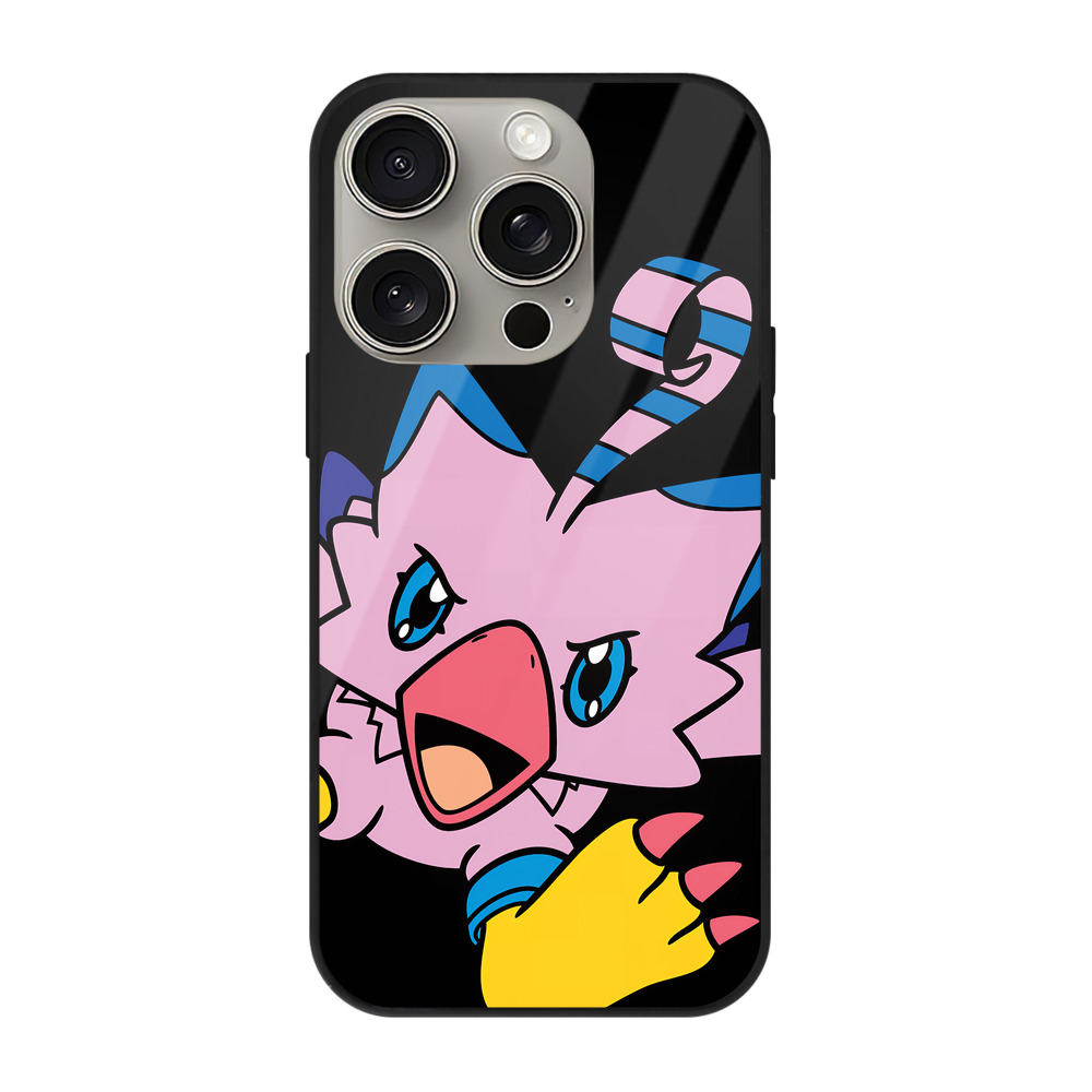 （画像用） Digimon デジタルモンスター/デジモン 【iPhone15Pro対応】スマホケース 耐衝撃＆黄変防止 背面ガラス