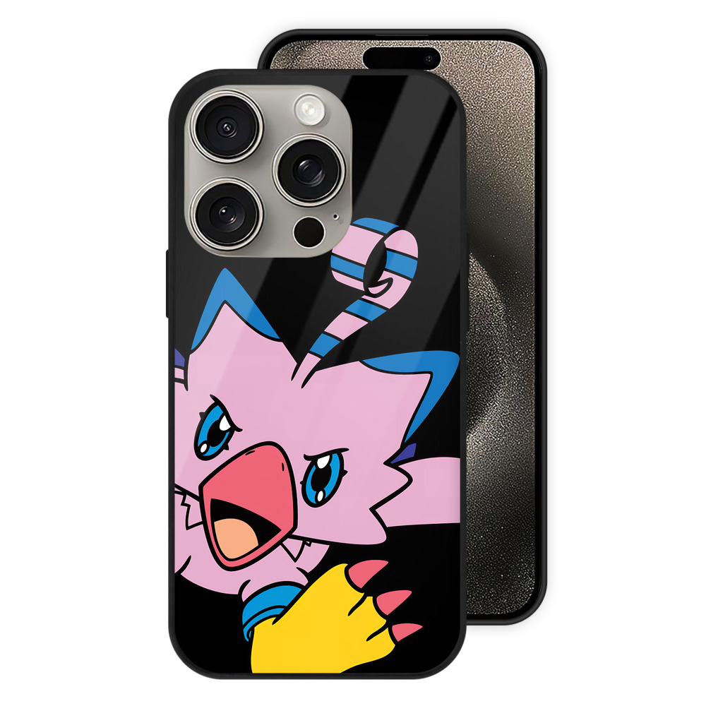 （画像用） Digimon デジタルモンスター/デジモン 【iPhone15Pro対応】スマホケース 耐衝撃＆黄変防止 背面ガラス