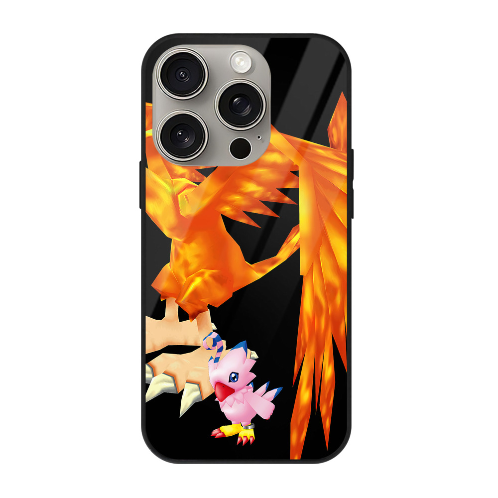（画像用） Digimon デジタルモンスター/デジモン 【iPhone15Pro対応】スマホケース 耐衝撃＆黄変防止 背面ガラス
