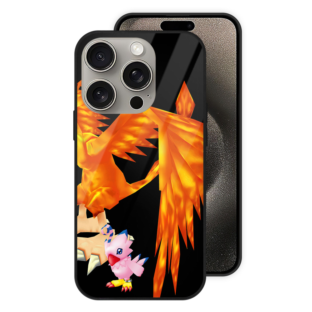 （画像用） Digimon デジタルモンスター/デジモン 【iPhone15Pro対応】スマホケース 耐衝撃＆黄変防止 背面ガラス