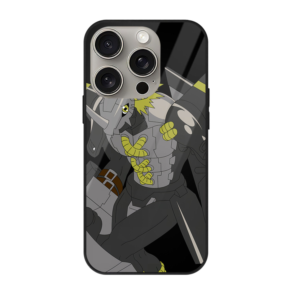 （画像用） Digimon デジタルモンスター/デジモン 【iPhone15Pro対応】スマホケース 耐衝撃＆黄変防止 背面ガラス