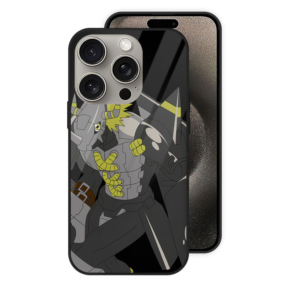 （画像用） Digimon デジタルモンスター/デジモン 【iPhone15Pro対応】スマホケース 耐衝撃＆黄変防止 背面ガラス