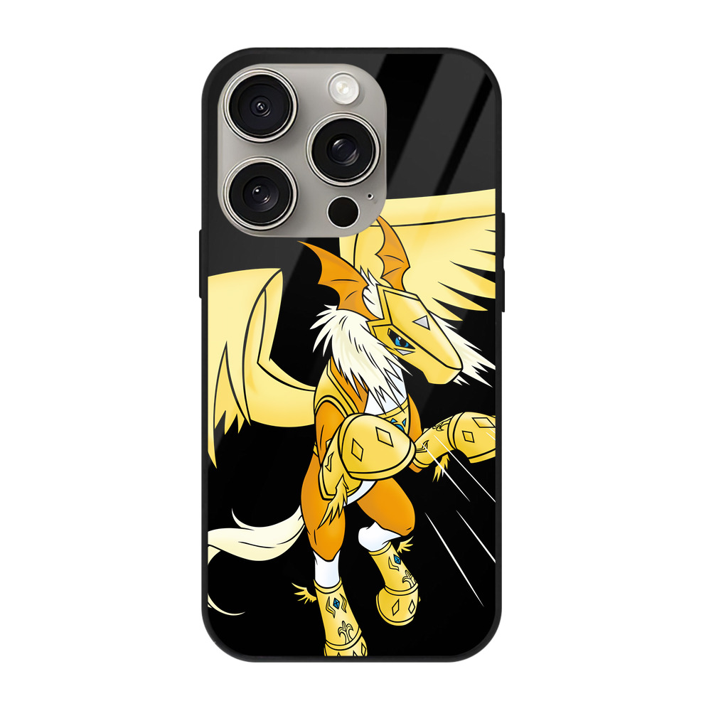 （画像用） Digimon デジタルモンスター/デジモン 【iPhone15Pro対応】スマホケース 耐衝撃＆黄変防止 背面ガラス