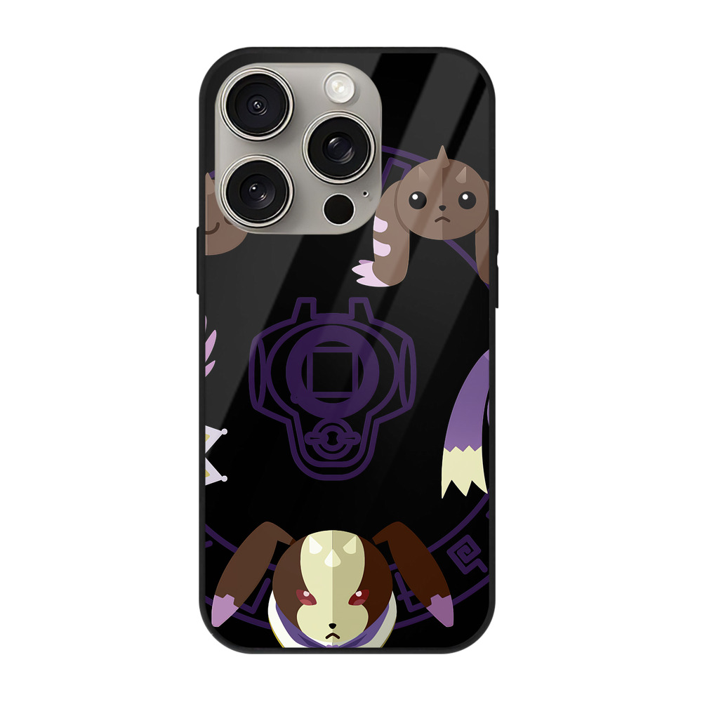 （画像用） Digimon デジタルモンスター/デジモン 【iPhone15Pro対応】スマホケース 耐衝撃＆黄変防止 背面ガラス