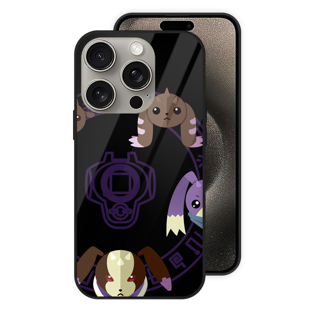 （画像用） Digimon デジタルモンスター/デジモン 【iPhone15Pro対応】スマホケース 耐衝撃＆黄変防止 背面ガラス