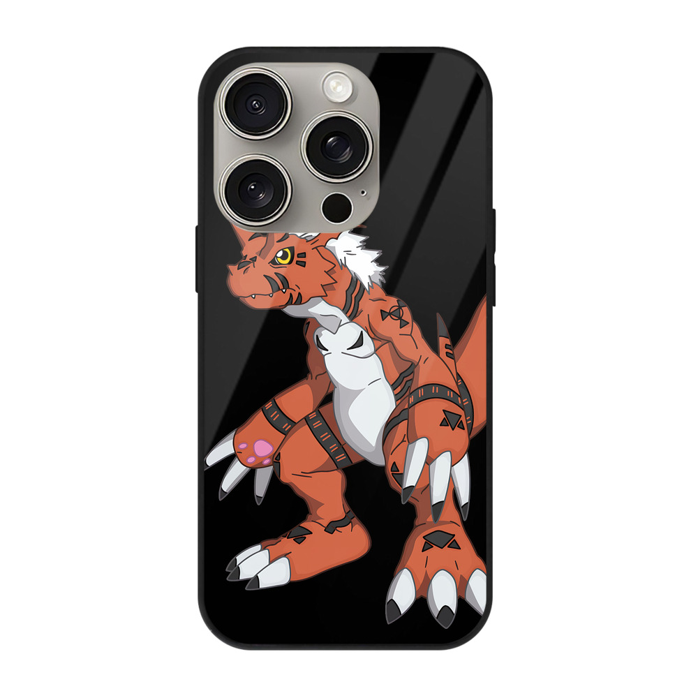 （画像用） Digimon デジタルモンスター/デジモン 【iPhone15Pro対応】スマホケース 耐衝撃＆黄変防止 背面ガラス