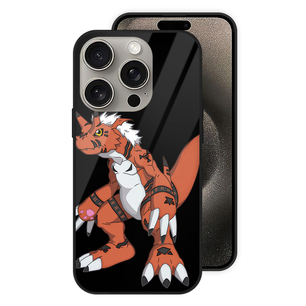 （画像用） Digimon デジタルモンスター/デジモン 【iPhone15Pro対応】スマホケース 耐衝撃＆黄変防止 背面ガラス