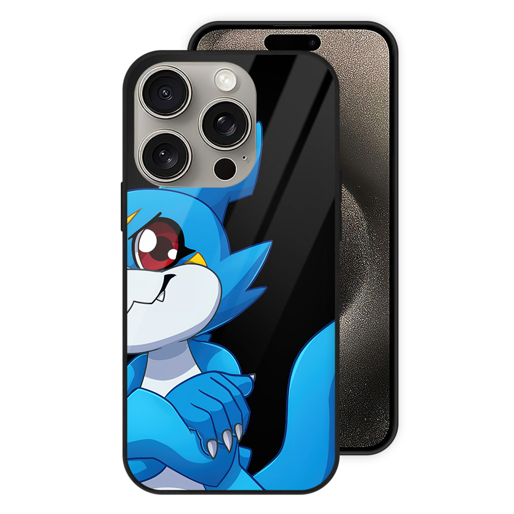 （画像用） Digimon デジタルモンスター/デジモン 【iPhone15Pro対応】スマホケース 耐衝撃＆黄変防止 背面ガラス