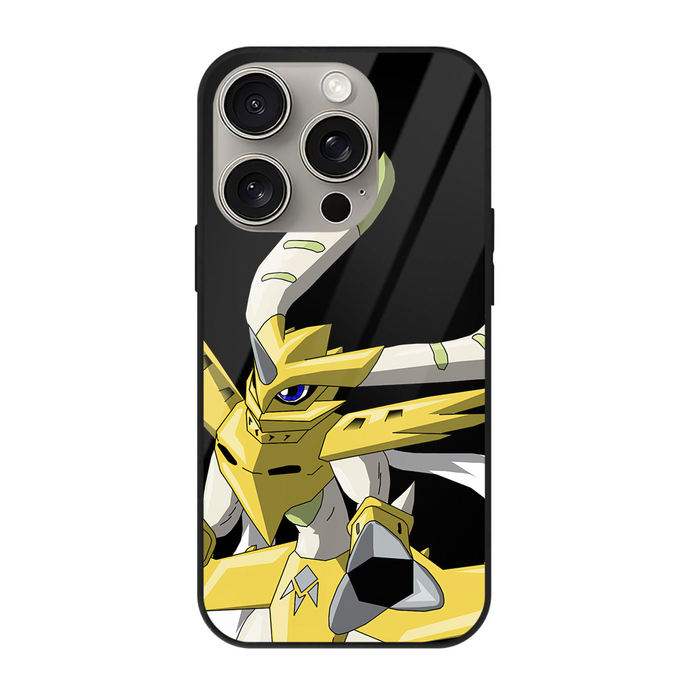 （画像用） Digimon デジタルモンスター/デジモン 【iPhone15Pro対応】スマホケース 耐衝撃＆黄変防止 背面ガラス